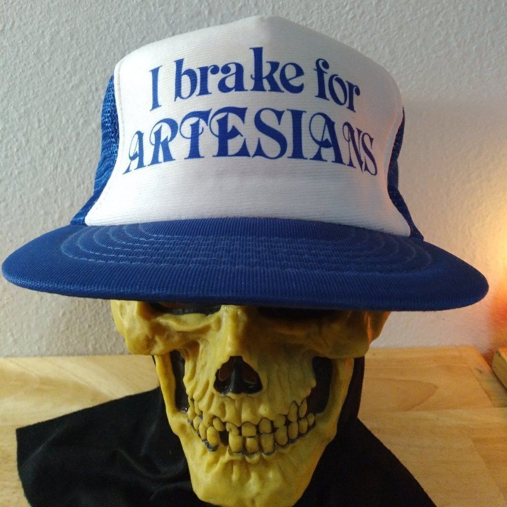 Deadstock Vintage I Brake For Artesians Olympia Brewing Snap Back Trucker Hat